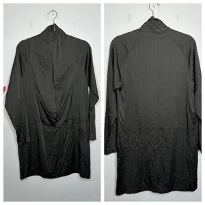 Zero + Maria Cornejo Charcoal Gray Long Sleeve Draped Cocoon Short Dress Size 12